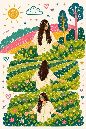 奇幻绘本风旅行拼贴画