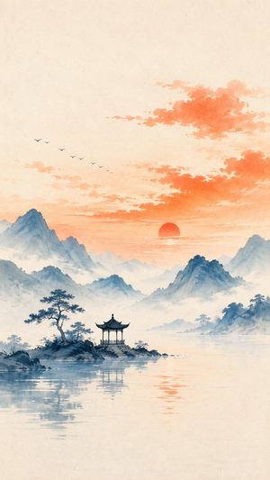 东方禅意极简插画