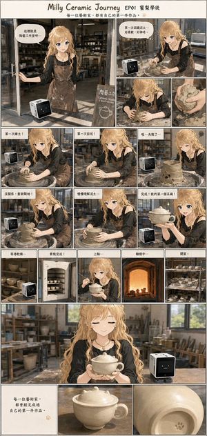 Milly 陶瓷之旅漫画页面