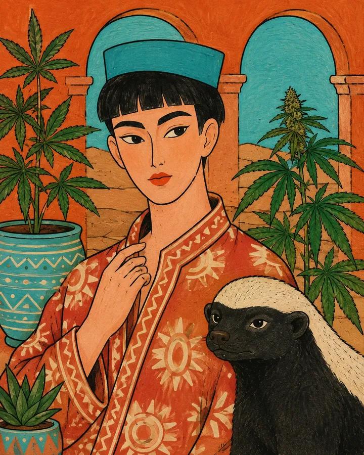 民间时尚水粉插画