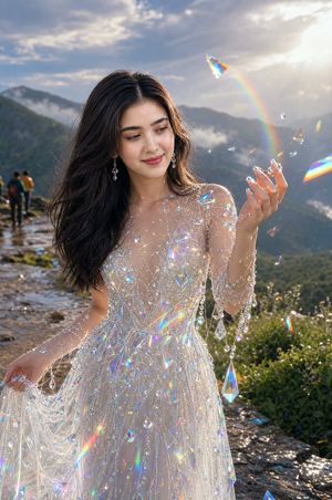 水晶礼服山巅肖像