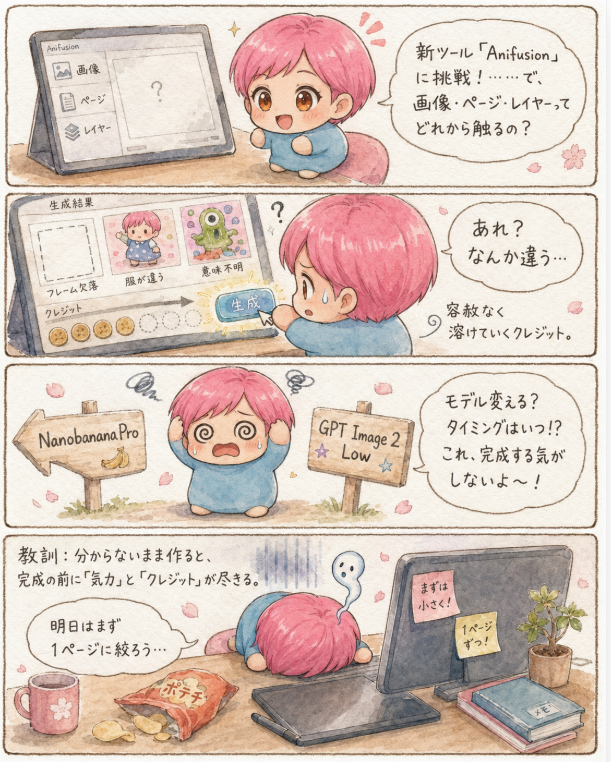 AI 漫画工具使用心得四格漫画