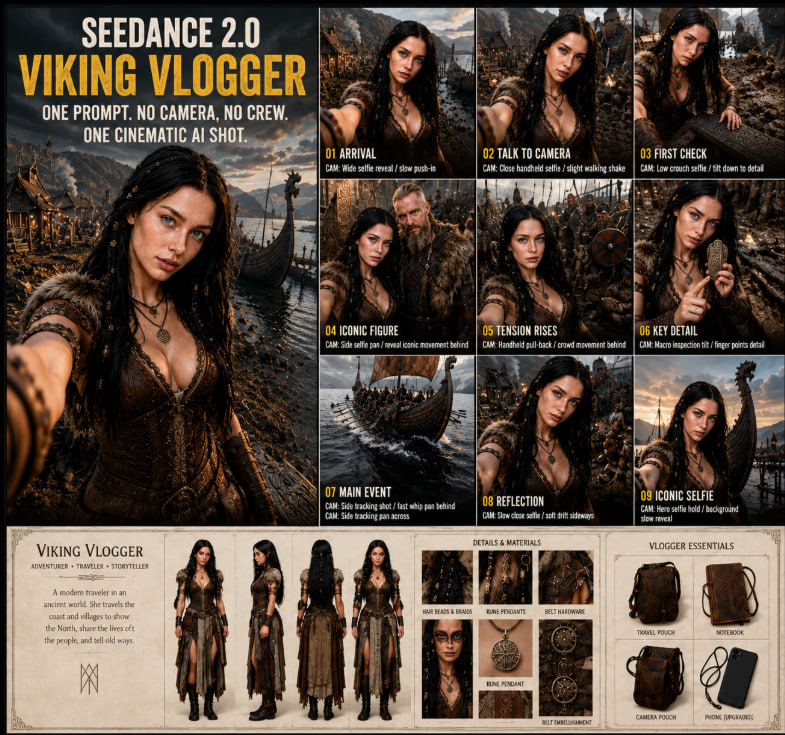 Seedance Viking Vlogger 项目海报