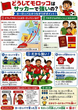 摩洛哥足球实力儿童信息图
