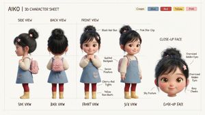 Aiko 3D 角色设计图