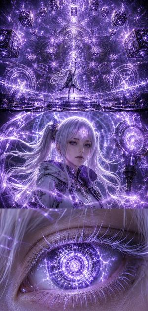 紫色机械女神三联画