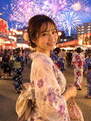 写实风格日本烟花祭人像