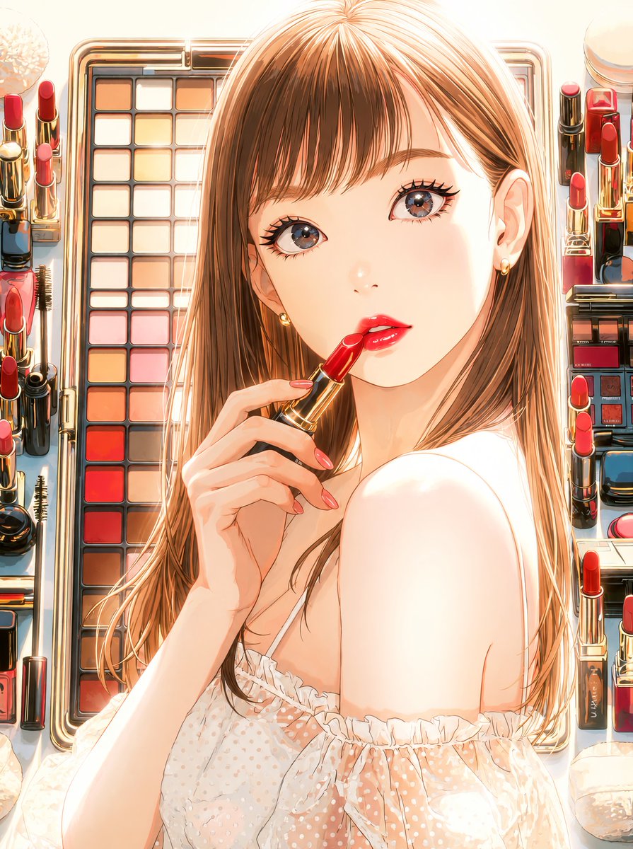 动漫风格口红美妆肖像