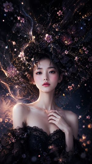 天界花卉奇幻肖像