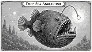钞票雕刻风格的深海生物