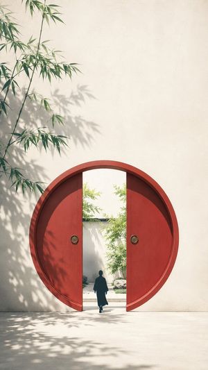 东方禅意庭院海报