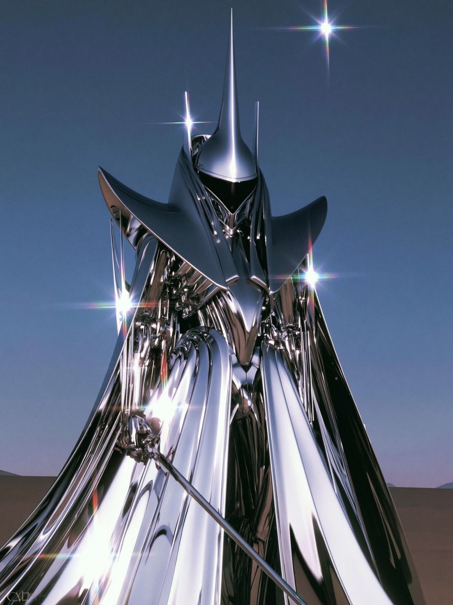 a knight from the future full figure shot...