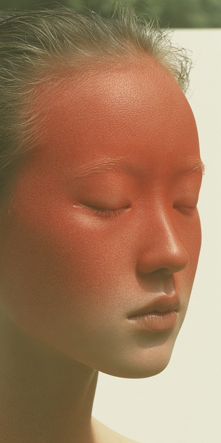 close-up up-shoulders shot portrait fashion editorial style avant garde...