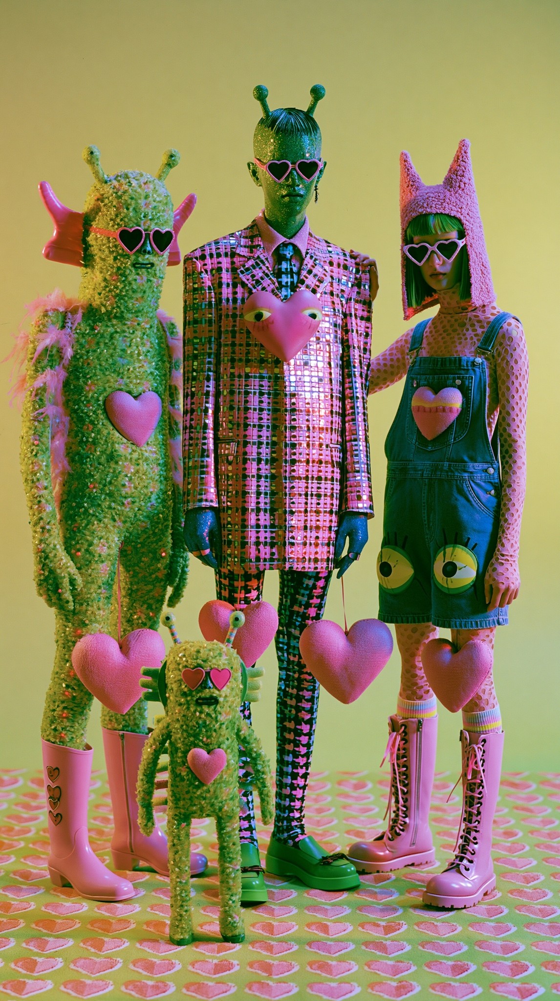 Aliens with four hearts quirky and cool...