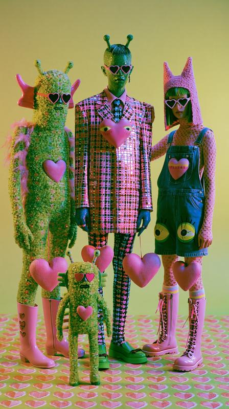 Aliens with four hearts quirky and cool...