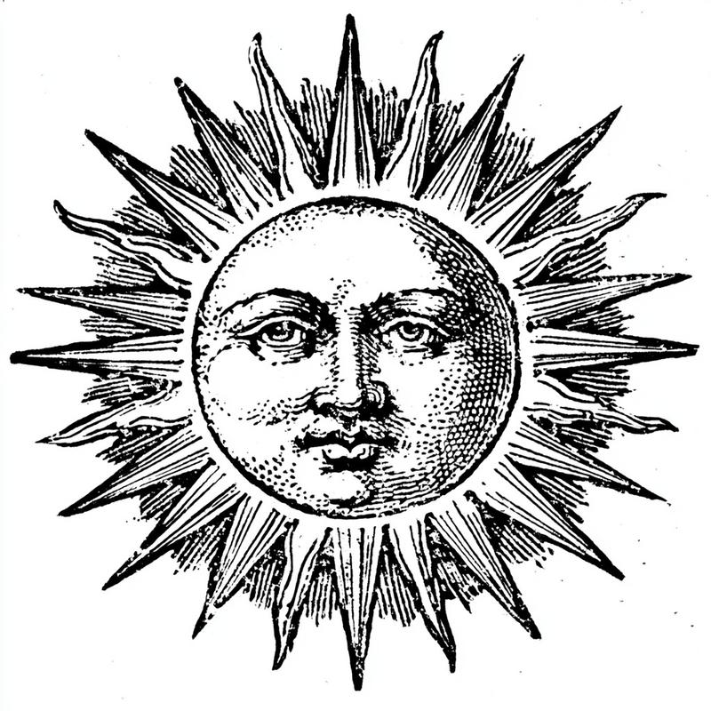 Generate a high-quality antique monochrome engraving of a single...