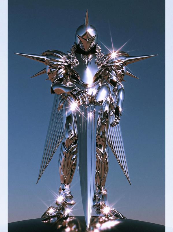 a knight from the future full figure shot...