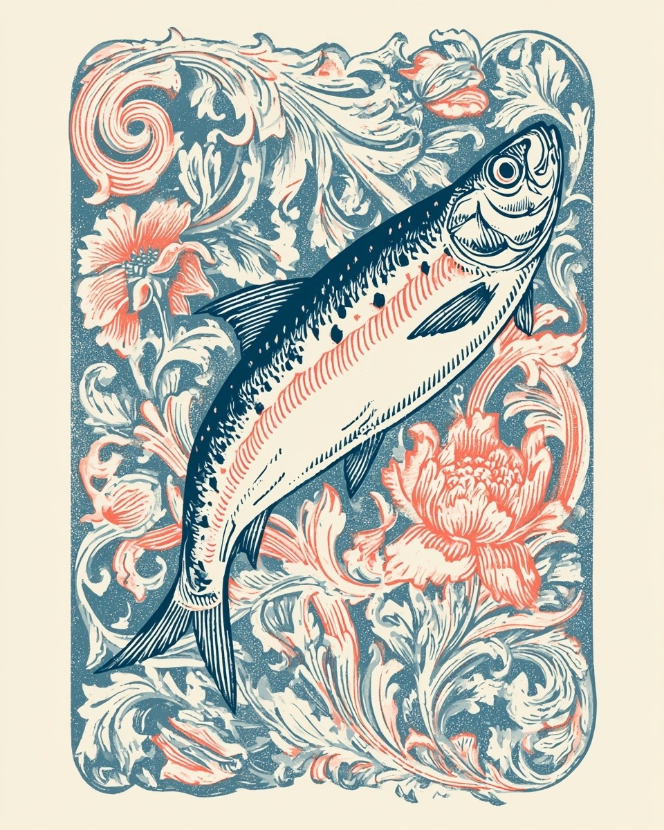 vintage Portuguese sardine cannery label artwork flat printed lithograph...