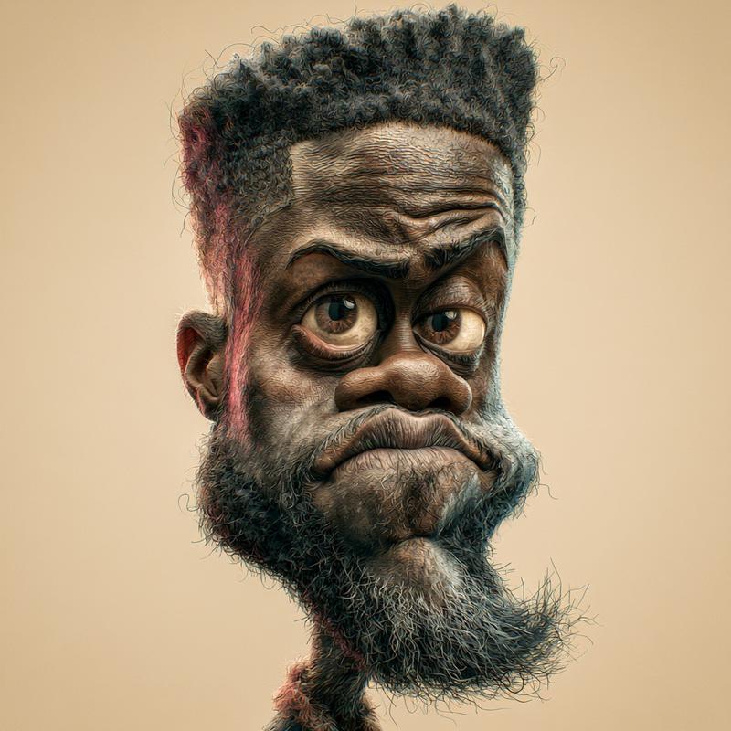 Hyper realistic Kevin Hart in a caricature style with...