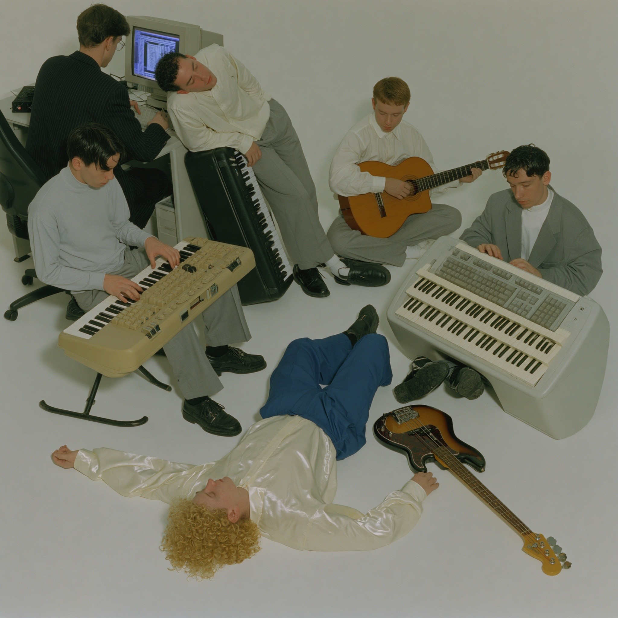 A gloomy high angle studio photo of a surreal...