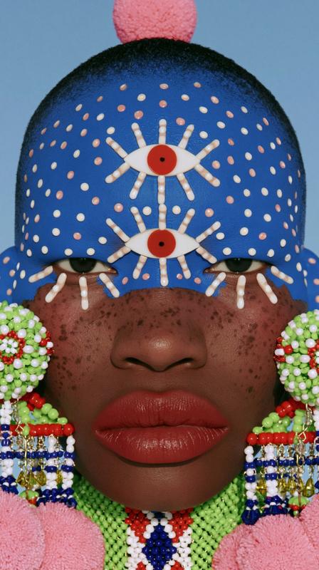 editorial african-american woman wearing quirky jewellery...