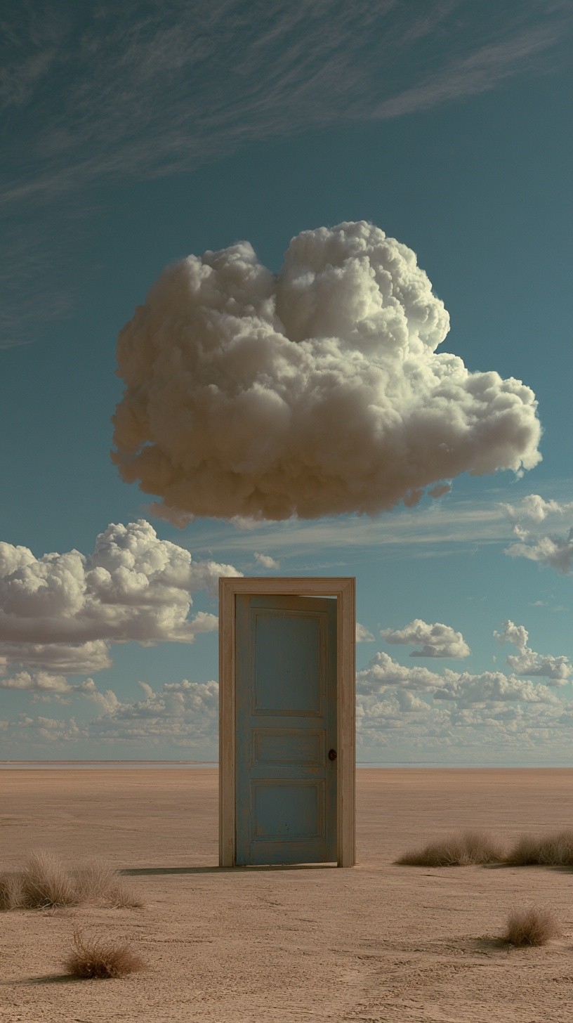 a deeply emotional surreal scene quiet melancholy impossible symbolism...