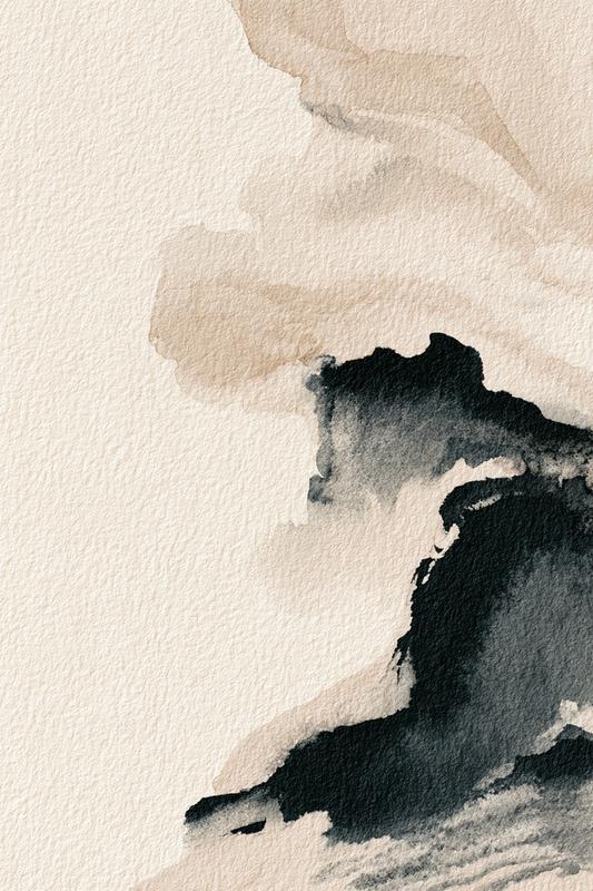 abstract ink and watercolor texture soft brush strokes beige...