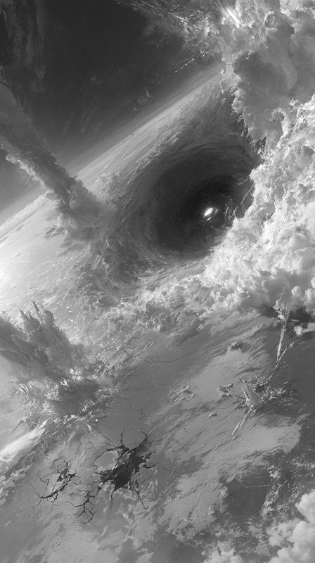CG concept art a distant view In the pitch-black...