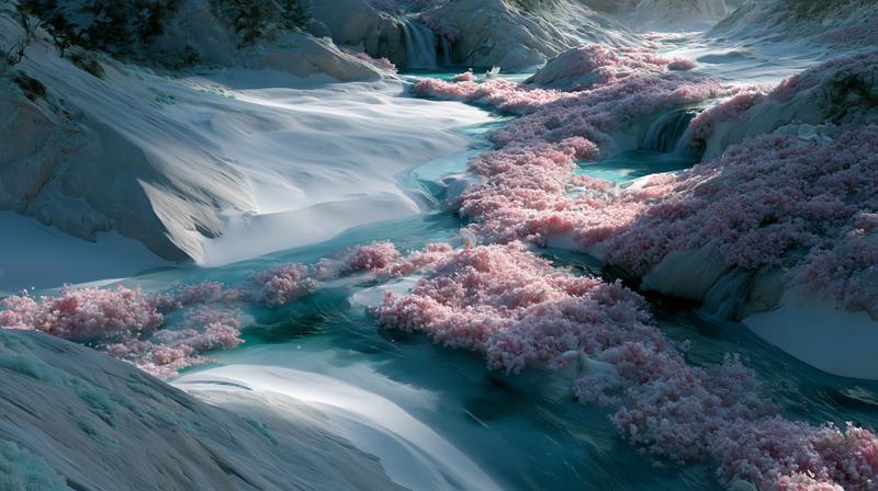 Ultra realistic grand panoramic view of an impossible tropical...