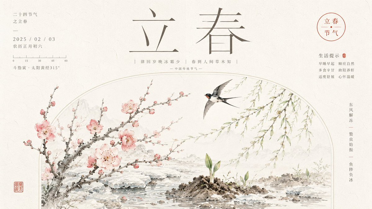 中国立春节气海报