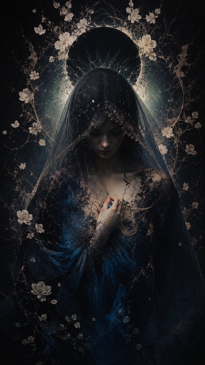 Dark Floral Moonlight Portrait