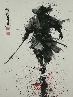 水墨武士画