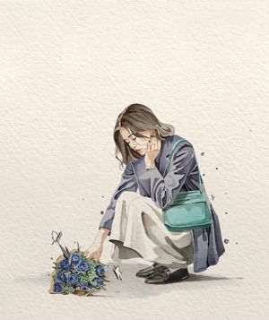极简水彩生活方式插画