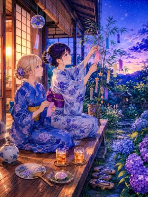 七夕缘侧动漫场景