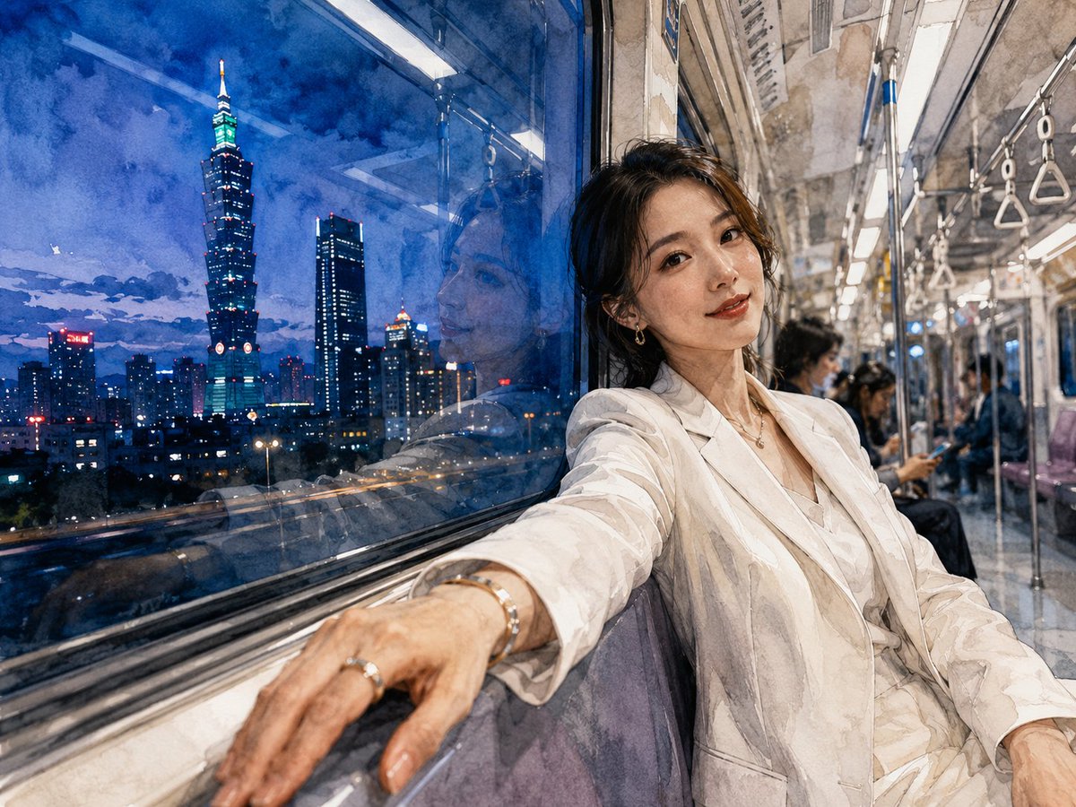 Taipei MRT Night Selfie