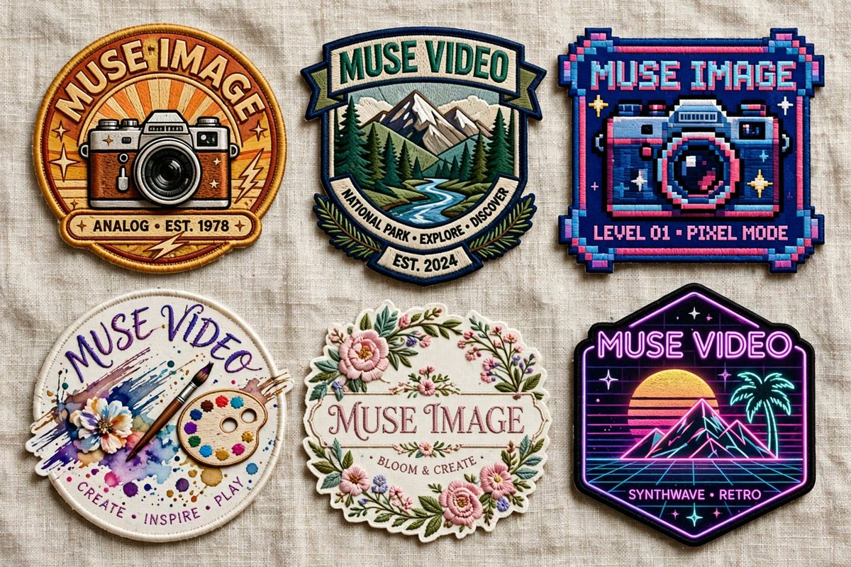 Six Muse Embroidered Patches