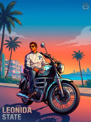 GTA VI 摩托车角色海报