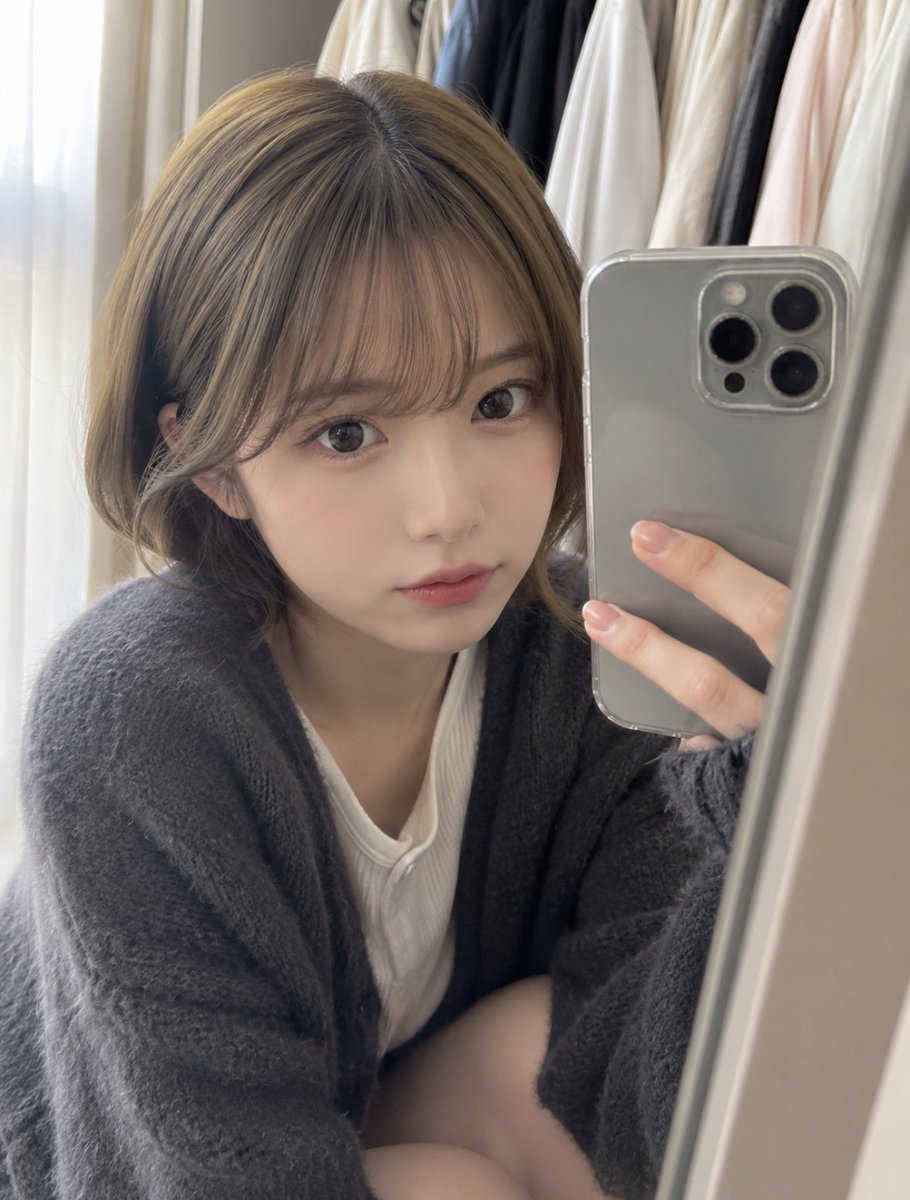 自然衣帽间镜面自拍