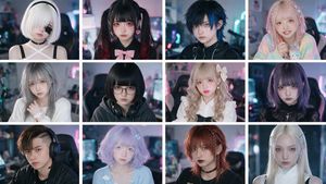 Cyber-Kawaii 网红肖像网格