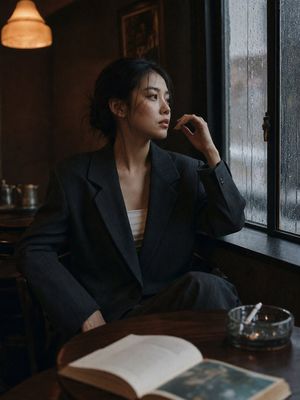 情绪化编辑风格室内肖像