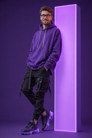 霓虹巨石街头风肖像