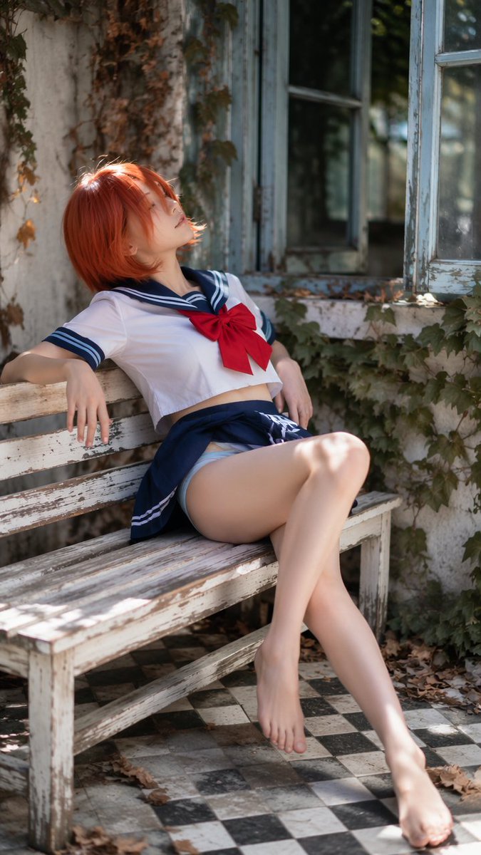 写实风格水手服 Cosplay 人像