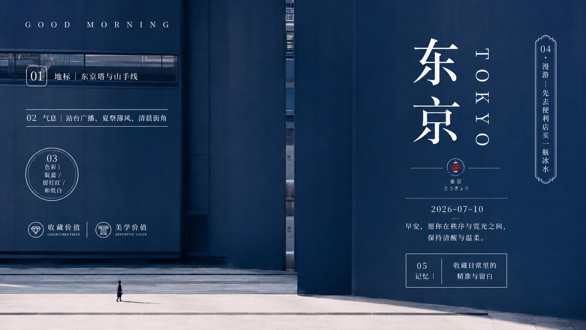 极简主义东京晨曦海报