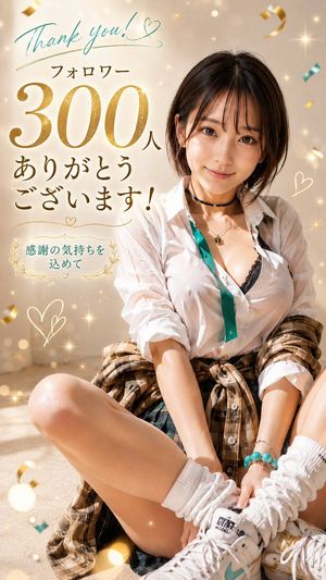 日系 300 粉丝感谢海报