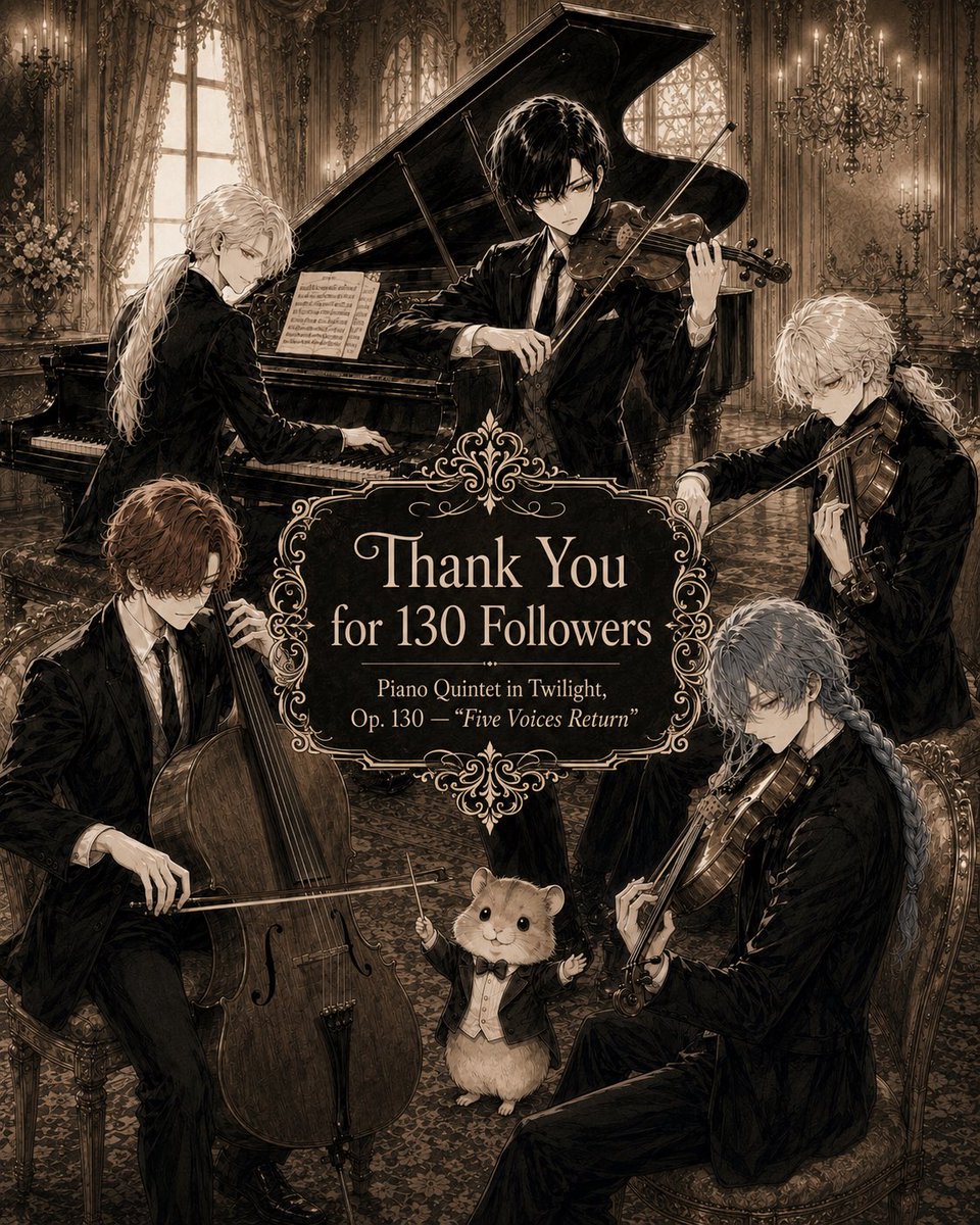 Sepia Gothic Quintet Thank You Poster
