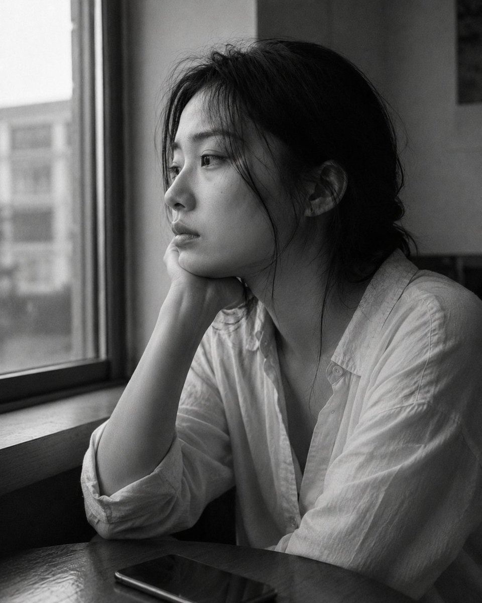 Window-Side Monochrome Reverie