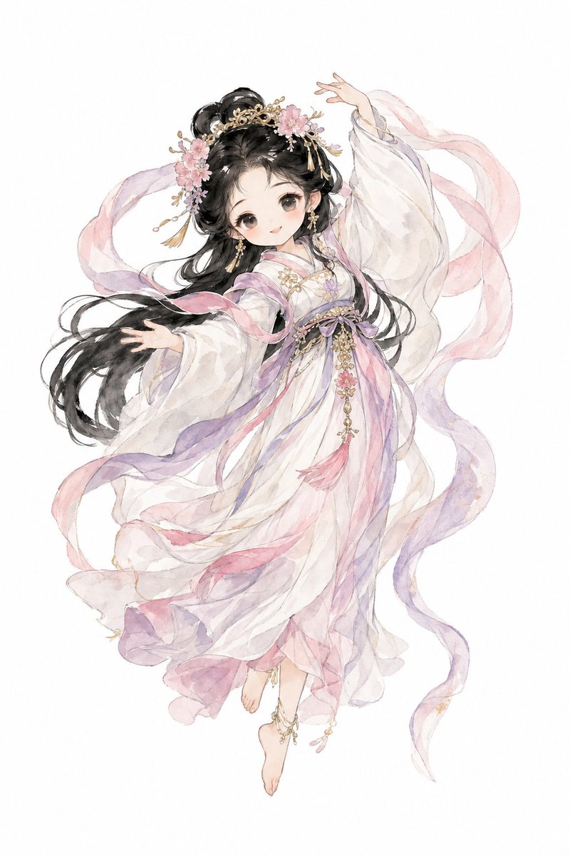 水彩汉服天宫公主