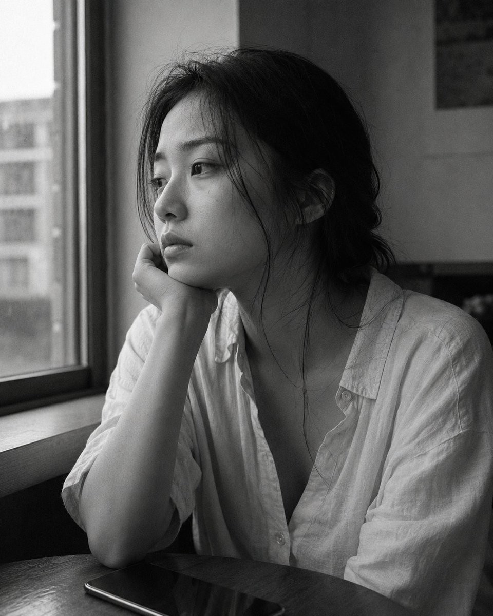Window-Side Monochrome Reverie