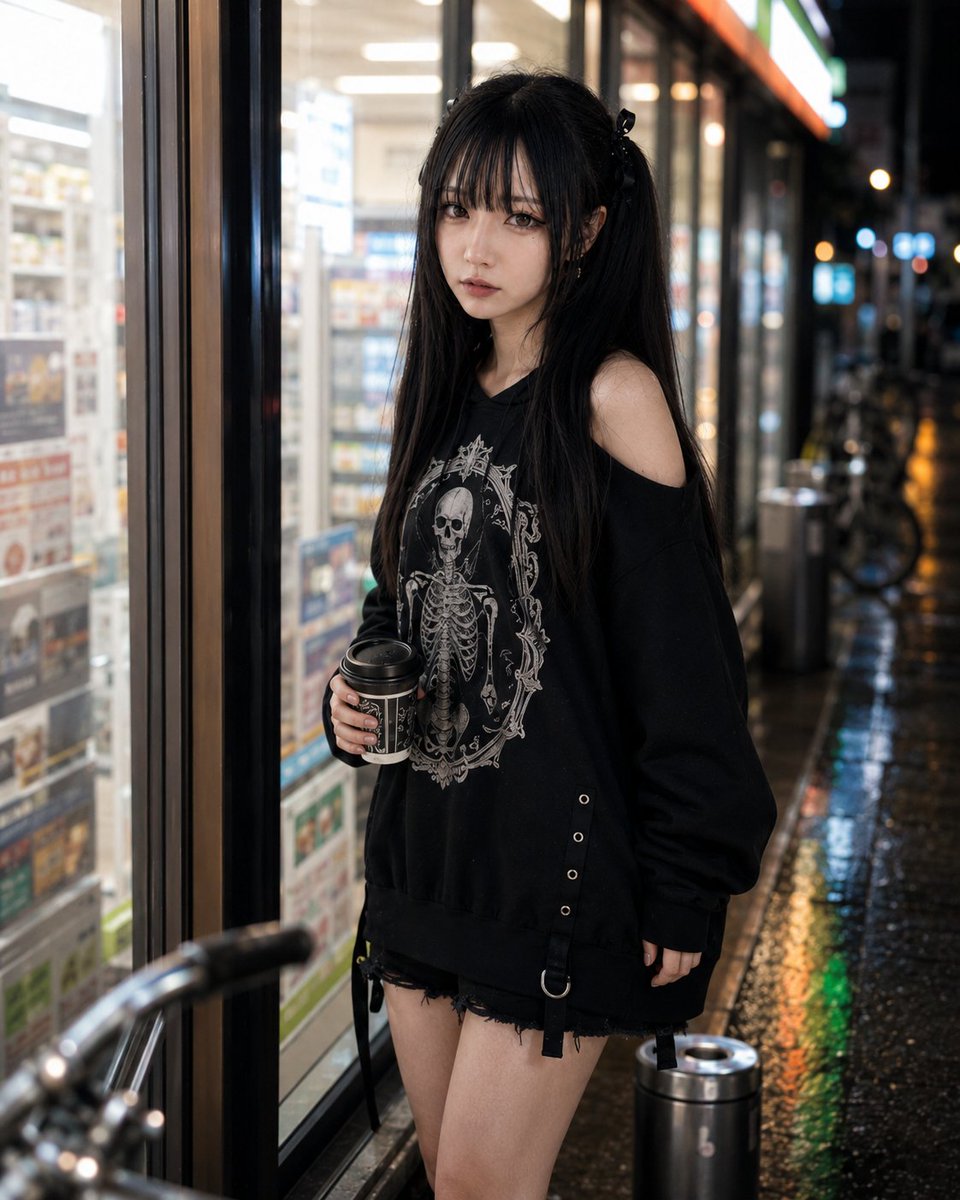 Rainy-Night Convenience Store Candid