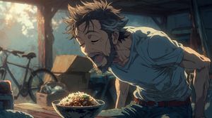 阳光车库里饥肠辘辘的男人